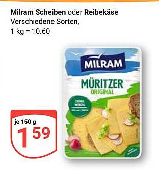 Milram Scheiben oder Reibekäse - Verschiedene Sorten