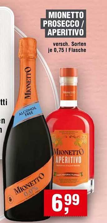 Mionetto Prosecco / Aperitivo - Verschiedene Sorten je 0,75 l Flasche