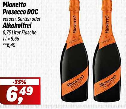 Mionetto Prosecco DOC 0,75 Liter Flasche - Erfrischender Genuss