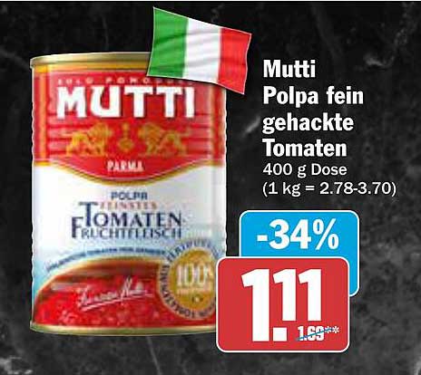 Mutti Polpa fein gehackte Tomaten 400 g Dose