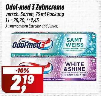 Odol-med 3 Zahncreme verschiedene Sorten, 75 ml Packung