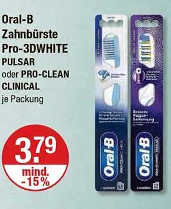 Oral-B Zahnbürste Pro-3DWHITE PULSAR oder PRO-CLEAN CLINICAL