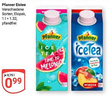 Pfanner Eistee – Verschiedene Sorten