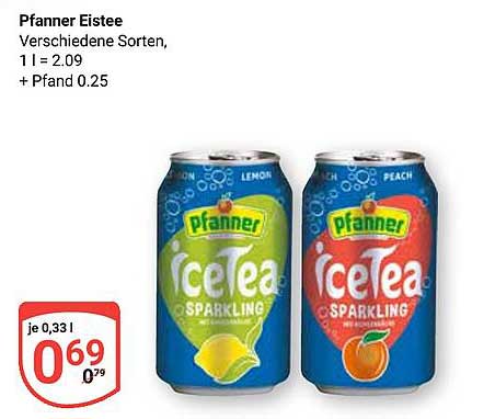 Pfanner Eistee - verschiedene Sorten