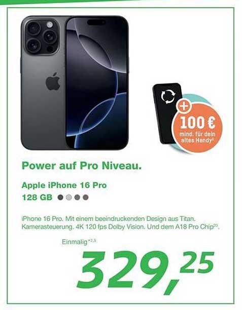 Power auf Pro Niveau - Apple iPhone 16 Pro 128 GB