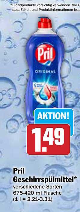 Pril Geschirrspülmittel - verschiedene Sorten (675-420 ml Flasche)