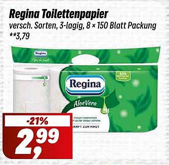 Regina Toilettenpapier – 8 x 150 Blatt Packung