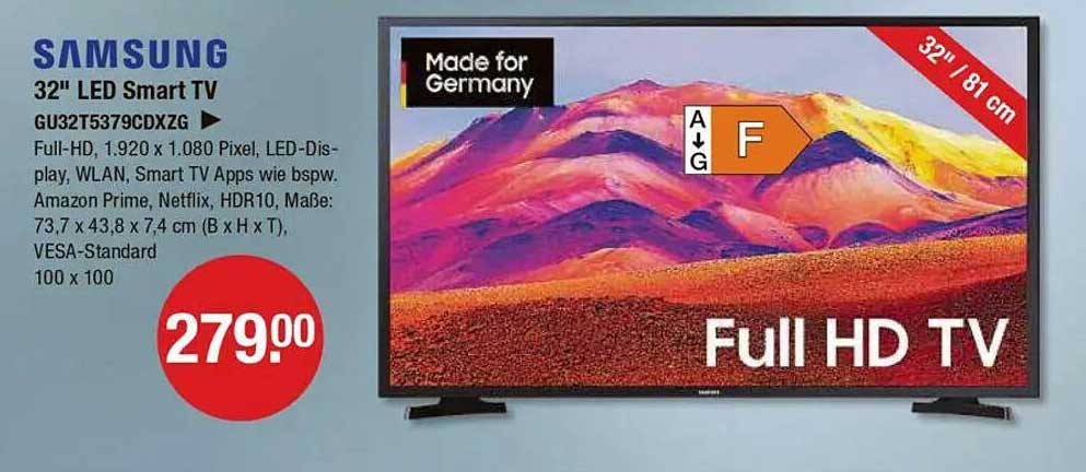 Samsung 32" LED Smart TV GU32T5379CDXZG