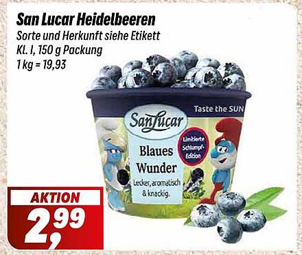 San Lucar Heidelbeeren - Blaues Wunder in der limitierten Schlumpf-Edition