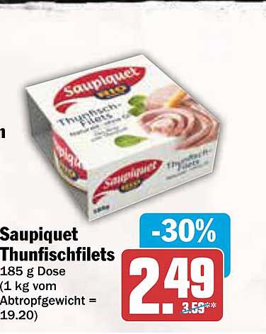 Saupiquet Thunischfilets 185 g Dose