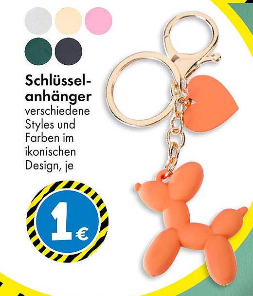 Schlüsselanhänger verschiedene Styles und Farben im ikonischen Design, je