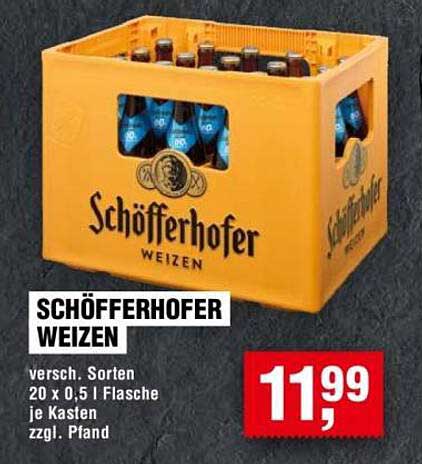 SCHÖFFERHOFER WEIZEN - 20 x 0,5 l Flasche je Kasten