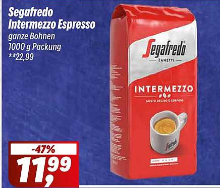 Segafredo Intermezzo Espresso ganze Bohnen 1000 g