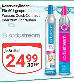 SodaStream Reservezyylinder für 60 l gesprudeltes Wasser