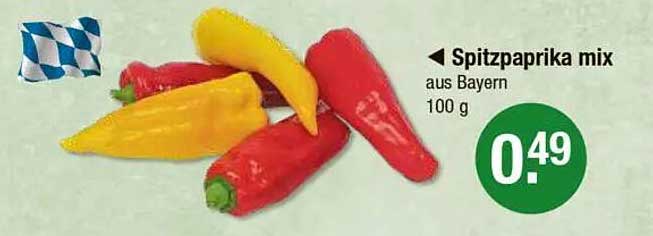 Spitzpaprika mix aus Bayern 100 g