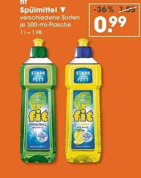 Spülmittel verschiedene Sorten je 500-ml-Flasche