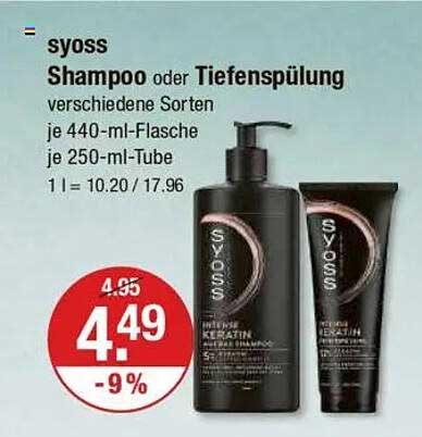syoss Shampoo oder Tiefenspülung verschiedene Sorten