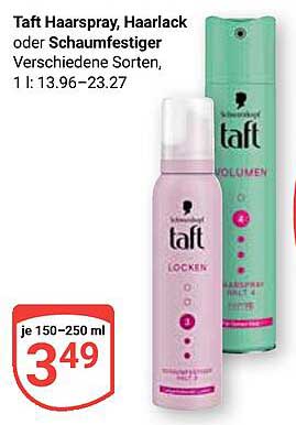 Taft Haarspray, Haarlack oder Schaumfestiger - verschiedene Sorten