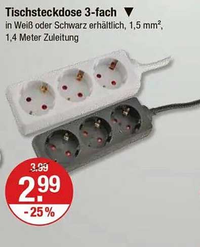 Tischsteckdose 3-fach