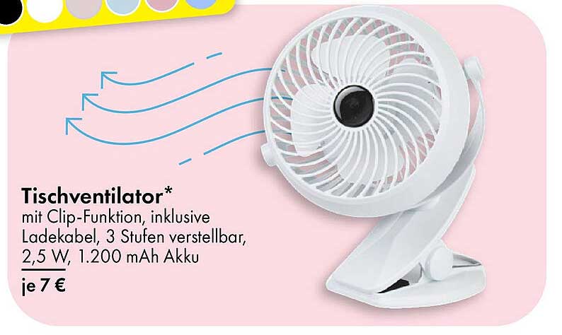 Tischventilator mit Clip-Funktion