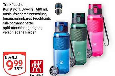 Trinkflasche Kunststoff, BPA-frei, 680 ml