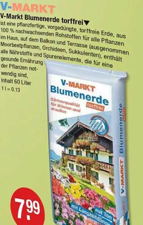 V-Markt Blumenerde torffrei 60 Liter