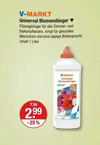 V-Markt Universal Blumendünger - 1 Liter Flasche