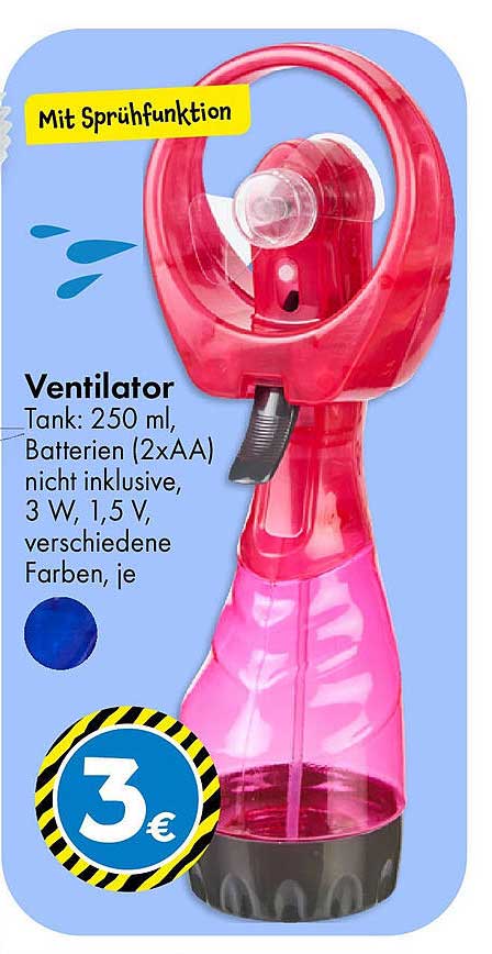Ventilator mit Sprühfunktion