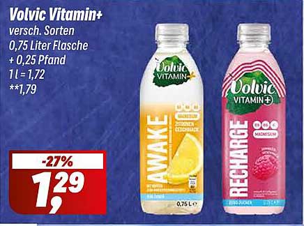Volvic Vitamin+ - Verschiedene Sorten 0,75 Liter Flasche