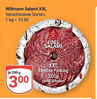 Wiltmann Salami XXL Familien-Packung 200 g