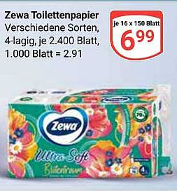 Zewa Toilettenpapier – Ultra Soft in verschiedenen Sorten