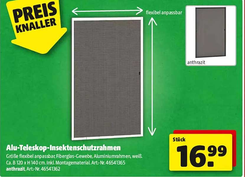 Alu-Teleskop-Insektenschutzrahmen