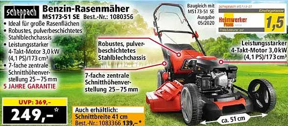 Benzin-Rasenmäher MS173-51 SE Best.-Nr.: 1080356