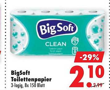 BigSoft Toilettenpapier 3-lagig, 8x 150 Blatt