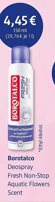 Borotalco Deospray Fresh Non-Stop Aquatic Flowers Scent