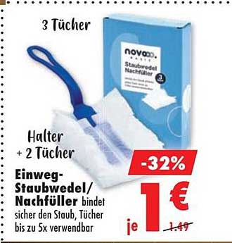 Einweg-Staubwedel/Nachfüller bindet sicher den Staub, Tücher bis zu 5x verwendbar