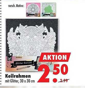 Keilrahmen mit Glitter, 30 x 30 cm