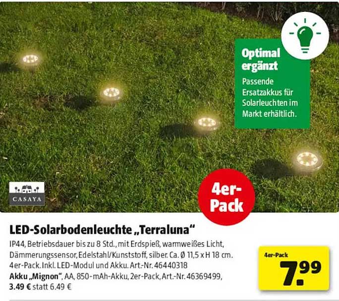 LED-Solarbodenleuchte „Terraluna“
