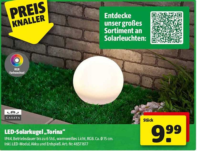 LED-Solarkugel „Torina“