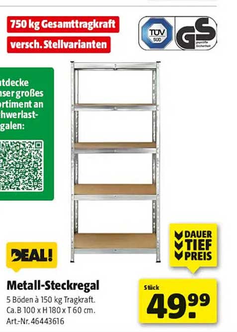 Metall-Steckregal