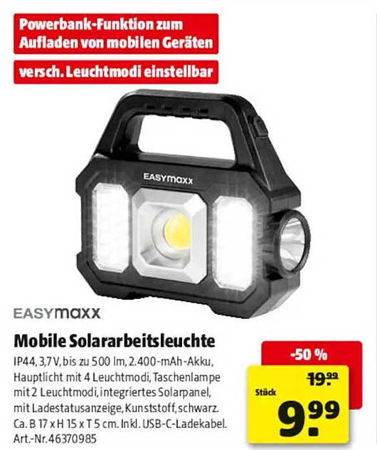 Mobile Solararbeitsleuchte