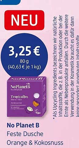 No Planet B Feste Dusche Orange & Kokosnuss