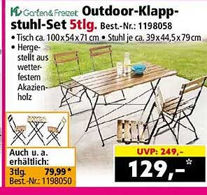 Outdoor-Klappstuhl-Set 5tlg.