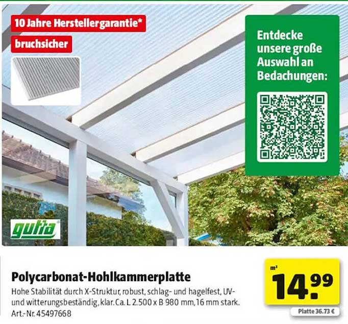 Polycarbonat-Hohlkammerplatte