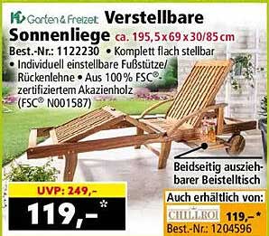 Verstellbare Sonnenliege
