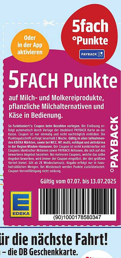 5FACH Punkte auf Milch- und Molkereiprodukte, pflanzliche Milchalternativen und Käse