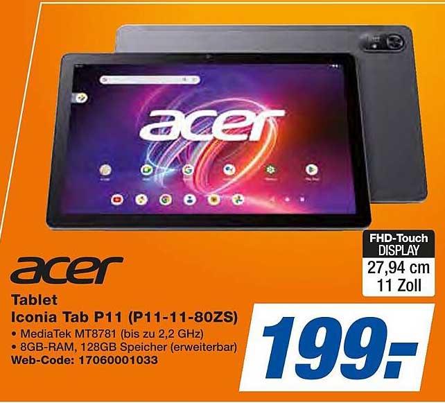 Acer Iconia Tab P11 (P11-11-80ZS) Tablet