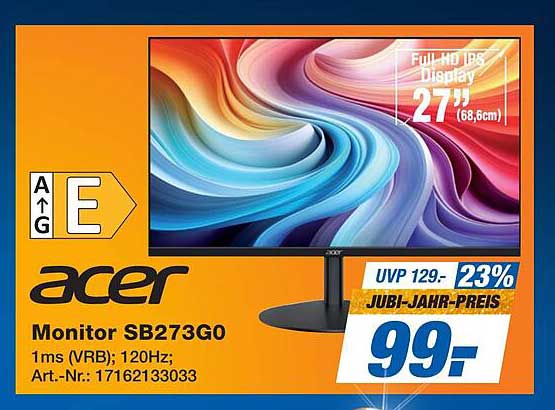 Acer Monitor SB273G0 - 27 Zoll Full HD