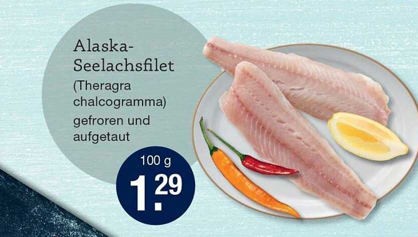 Alaska-Seelachsfilet (Theragra chalcogramma) gefroren und aufgetaut