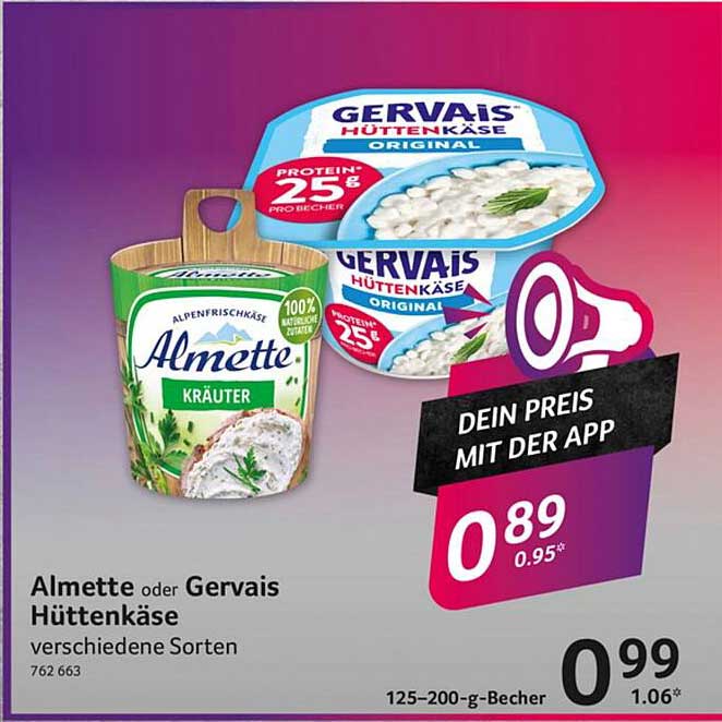 Almette oder Gervais Hüttenkäse – verschiedene Sorten